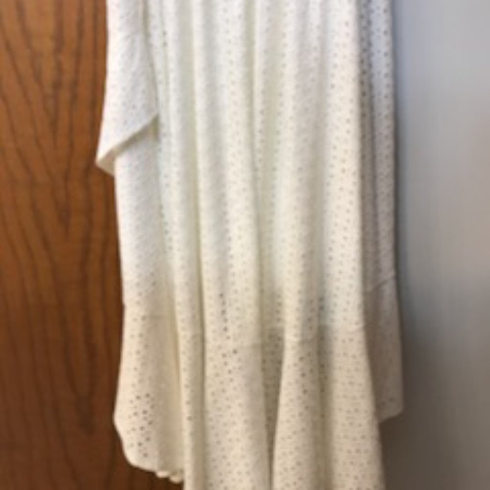 LANE BRYANT UEC Size 14/16 white cream high-low eyelet dress w/ belt - Picture 7 of 16